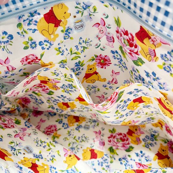 Vera Bradley Disney Winnie Pooh Tote Gingham Floral Cotton Eeyore Tigger Piglet - Picture 10 of 15